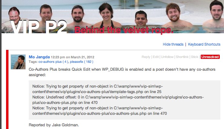 P2 Resolved Posts on the VIP P2