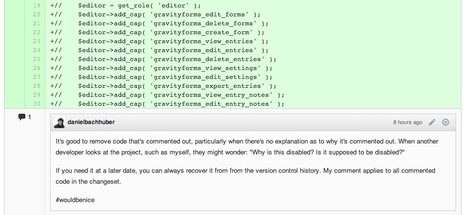 Remove or comment dead code