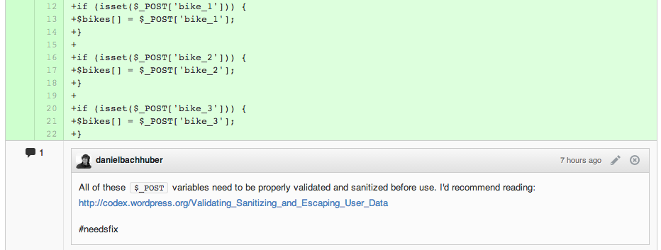Sanitize user input