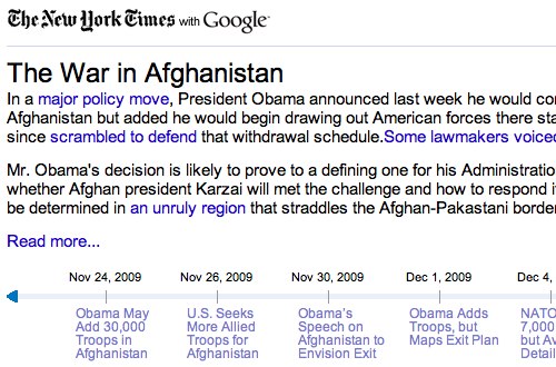 Google’s Living Story for Afghanistan