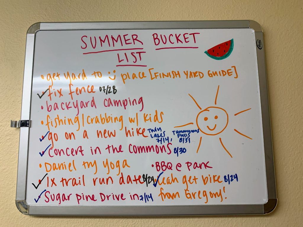Summer 2019 Bucket List